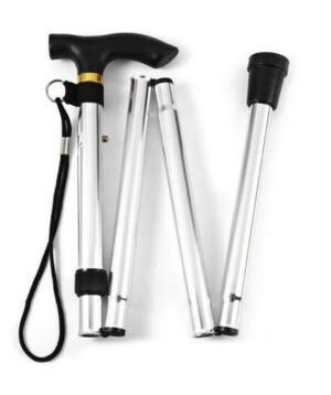 MCP Folding Walking Stick Silver